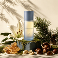 Flacon de lotion en verre mat bleu dégradé rechargeable de 30 ml, flacon cosmétique vide, étiquette personnalisée, emballage pour huile essentielle et soins de la peau