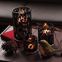 Lot de 3 vases cylindriques en verre noir tortue pour bougies, décoration de table, centres de table pour bougies pilier, votives et chauffe-plat