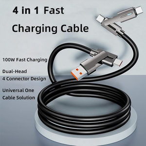 Nuevo Cable USB <span class=keywords><strong>4</strong></span> en <span class=keywords><strong>1</strong></span> <span class=keywords><strong>TKT</strong></span>, Cable de Carga Rápida de 3A, Cable de Datos de Aleación de Aluminio Multifuncional Tipo C, Kit de Cable de Carga USB A para iPhone - Product Image 2