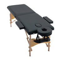Table de massage pliable portable en bois de frêne renforcé - Table de massage pliable Black Beauty pour usage domestique