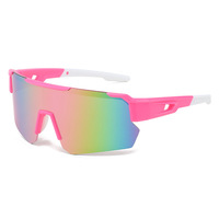 Nouvelles lunettes de soleil de sport surdimensionnées, protection UV400, verres non polarisés, lunettes de cyclisme coupe-vent pour femmes, hommes et adultes