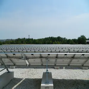 Aluminum Steel Solar Mounting System Flat Roof Ground Support With Solar Power Panel Rail Outdoor Field Installation