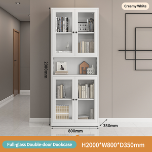 Bibliothèque en verre de luxe avec étagères réglables Bibliothèque moderne pour salon Rangement Bibliothèque - Product Image 4