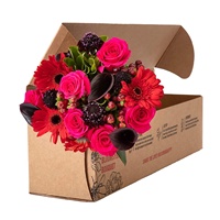 Boîte de courrier ondulé personnalisé, en carton, coffret cadeau, en papier kraft, Design OEM, pour fleur, pour livraison, 50 pièces