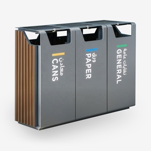 صناديق قمامة معدنية وفولاذية مجلفنة للخدمة الشاقة من الحديد للاستخدام الخارجي - Product Image 1