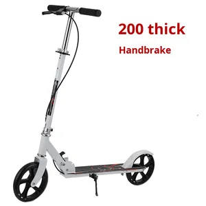 Trottinette pliable urbaine pour adultes à deux roues avec grande roue plate en PU et frein à main pour un transport pratique - Product Image 6