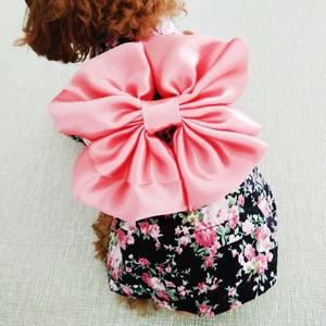 Gaun Natal hewan peliharaan Kimono Jepang kartun lucu mewah untuk anjing besar Musim Dingin ramah lingkungan rok busur bunga katun - Product Image 2