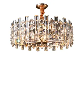 Lustre bohème cristal rond italien lustre 12 lumières en métal pour chambre