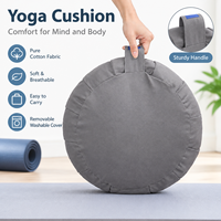 Bantal Yoga Labu dari Katun Murni dengan Pegangan dan Sarung yang Dapat Dilepas dan Dicuci untuk Meditasi dan Duduk di Lantai