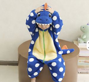 Children Crawling Suit Eco-Friendly Velvet Fabric Puff Sleeve for All Seasons <strong>Kids</strong> <strong>Dinosaur</strong> <strong>Onesie</strong> Hidden Zipper Baby Rompers - Product Image 1