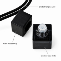 SOCELI Coffret Cadeau Désodorisant Voiture Bouteille en Verre Liquide à Suspendre Bouchon en Bois Logo Personnalisé Parfum de Luxe 10ml Sans Électricité Requise