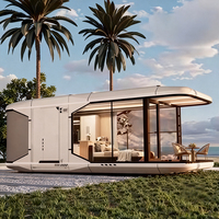 Maison capsule modulaire à panneaux solaires, maison mobile, maison conteneur, villa capsule pour l'extérieur, avec un aménagement personnalisé de luxe