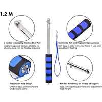 Drapeau de guide touristique de haute qualité distinctif, nouveau produit 2023, bâton télescopique extensible, mât de drapeau portable en acier inoxydable