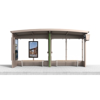 Abri de bus extérieur chauffé en acier inoxydable avec structure en acier moderne, design personnalisé, éclairage LED