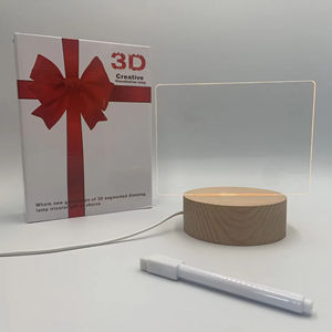 Diy Creative Gift LED Night Lamp Erasable Transparent Acrylic Message <b>Note</b> Board with USB 3D Effect Plug-In Power Supply - Product Image 2