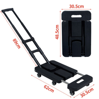 Chariot à quatre roues pliable pour l'approvisionnement transfrontalier, chariot à main portable robuste pour le déplacement en entrepôt