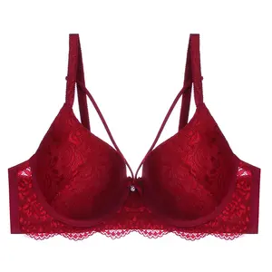 Sexy Borst Schoonheid Sujetador Kant Gewatteerde Dames Push-Up Bh 'S Lingerie Voor Dikke Vrouwen Met G-Strings