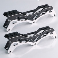 Châssis de patins à roulettes de vitesse en ligne en alliage d'aluminium usiné CNC, réglable et personnalisé, avec support de roues, couleur noir Chine