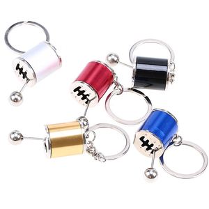 Porte-clés pommeau de levier de vitesse court six vitesses en alliage de zinc, style course automobile, pour pièces automobiles, cadeau en métal - Product Image 2