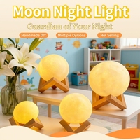 Lampe lunaire créative à commande tactile LED, lampe de chevet rechargeable, lumière d'ambiance ciel étoilé pour chambre à coucher