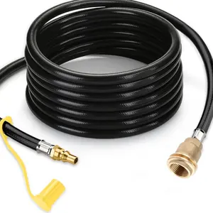 Upper LPG Propane Brass Adapter hose Kit with 15 ft Hose for Motorhomes Tank RV Camping LPG HOSE