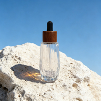 Flacon compte-gouttes en verre de luxe 30 ml (1 oz) pour sérum capillaire aux huiles essentielles, emballage cosmétique pour soins de la peau