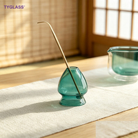 Support pour fouet à matcha en verre vert, résistant à la chaleur, en borosilicate, compatible lave-vaisselle, accessoires pour le thé, fourni par l'usine