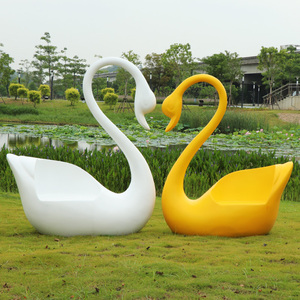 Colorful Fiberglass Swan Bench, <strong>Animal</strong> Shaped Outdoor Seat <strong>for</strong> <strong>Garden</strong>, Park, Commercial Plaza Decoration - Product Image 2