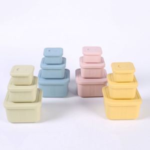 Factory Direct Sale Silicone Lunch Bento <b>Box</b> Microwave Heating Office Worker <b>Kitchen</b> <b>Storage</b> Square Freshness Preserving - Product Image 1
