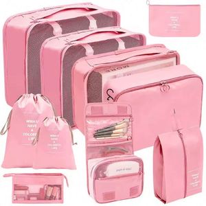Free Sample Folding 10pcs <b>Set</b> <b>Washing</b> Cosmetic <b>Bag</b> Clothes Shoes Digital Storage <b>Bag</b> Beam Mouth Luggage Travel <b>Bag</b> - Product Image 1