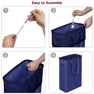 Wholesale Slim Laundry <b>Hamper</b> with Adjustable Long Handles 48L <b>Small</b> Laundry Baskets with Mesh Top - Product Image 6