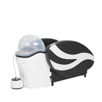 Lit de lavage de cheveux noir professionnel avec circulation d'eau pour salon de coiffure, spa, massage facial