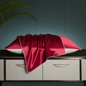 Funda de Almohada de Seda con Flecos de Color Sólido y Bloques de Color de un Solo Lado, Superventas - Product Image 2