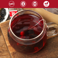 Thé en sachets aromatisé aux herbes, extrait de framboise et de champignon Reishi frais, vente chaude, 20 sachets en vrac, boîte de thé santé