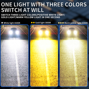 Bombillas Led que cambian de Color H8 H9 H11 H16, bombillas Led para faros delanteros de coche, Bombilla Led para faros delanteros H4 3000K 4300K 6000K, coche de 3 colores - Product Image 2