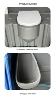 Toilettes mobiles temporaires en plastique bleu de conception moderne en HDPE, salle de bain de chantier, douche, garantie de 5 ans, toilettes portables pour