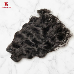 ผมแท้แบบไม่ผ่านกระบวนการ 100% ขายดี  แบบเป็นมัด  ต่อผมลอนธรรมชาติ ราคาส่ง - Product Image 1