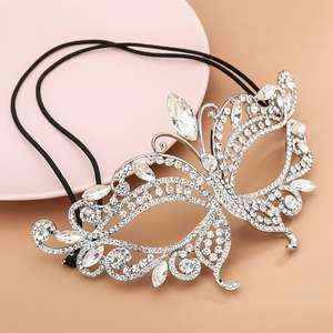 Masque de fête en cristal de strass pour décoration de carnaval, couvre-visage pour hommes et femmes, décoration du visage - Product Image 3