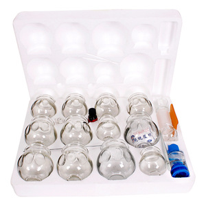 Ventouses de massage à sec <span class=keywords><strong>en</strong></span> <span class=keywords><strong>verre</strong></span>, meilleure vente, 12 pièces, ensemble de thérapie par ventouses - Product Image 1
