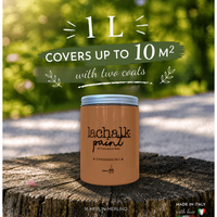 Peinture à la craie hybride LaChalk 1L MERLIN 16 avec application au pinceau, revêtement liquide pour meubles, fabriqué en Italie