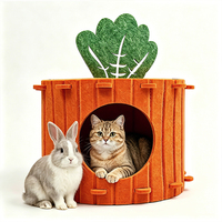 Coussin pour chat en tissu acoustique 100% PET, housse amovible et lavable, maison pour chat en peluche épaisse et chaude pour chats adultes