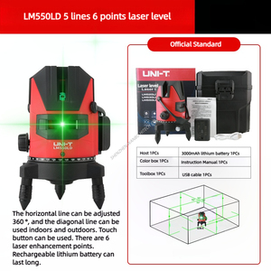 UNI-T LM550LD Laser <strong>Level</strong> <strong>Meter</strong> - High-precision Green Light 2-line, 3-line, 5-line Ld Diagonal <strong>Level</strong> <strong>Meter</strong> - Product Image 5
