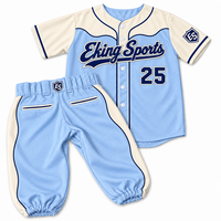 Maillot de baseball professionnel OEM en tissu sergé respirant avec impression par sublimation personnalisée et patchs appliqués bicolores