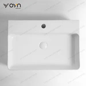 Modern Design Ceramic Vanity Quartz Hanging Labavo Rectangular Counter Basin Washbasin Sink