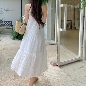 <span class=keywords><strong>Robe</strong></span> <span class=keywords><strong>longue</strong></span> maxi en polyester pur, respirante, sans manches, décontractée, ample, avec ceinture à nouer, vente en gros personnalisée, <span class=keywords><strong>robe</strong></span> élégante en dentelle française pour femmes - Product Image 6