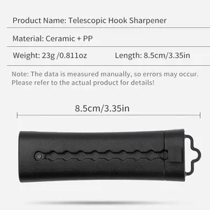 Lushahzer ที่เหลาเบ็ดตกปลาแบบยืดหดได้ตะขอตกปลาขนาด85มม. 23ก. เครื่องมือลับคมตะขอตกปลาร่องเหลา - Product Image 3