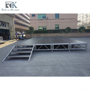 Black Non-slip <b>Stage</b> with Stairs Easy Install Performances Aluminum <b>Stage</b> - Product Image 2