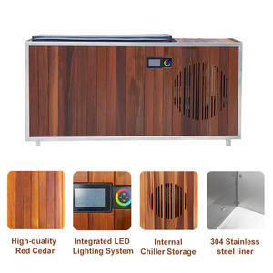 Baignoire à glace portable en bois de cèdre rouge ICEMEND avec # Revêtement en acier inoxydable 304 et éclairage LED pour piscines à immersion froide avec refroidisseur en option - Product Image 2