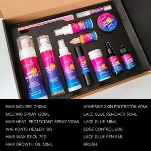 <span class=keywords><strong>Bonnet</strong></span> logo personnalisé, étiquette privée, Kit de perruque en dentelle, emballage boîte de cheveux étanche, colle à dentelle, outils de coiffure 4c, contrôle du bord des cheveux - Product Image 3