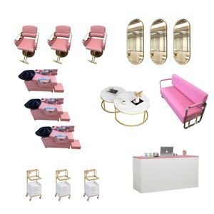 Ensemble de mobilier de salon rose, fauteuil de coiffeur rose, mobilier de coiffeur, ensemble de fauteuils de salon, combinaison libre, peut être acheté séparément - Product Image 4